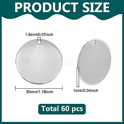 60Pcs 304 Stainless Steel Stamping Blank Tag Pendants&nbsp;STAS-ME0001-99