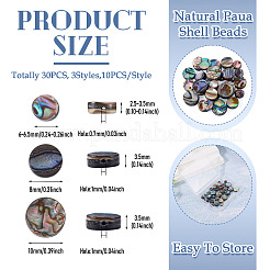 30Pcs 3 Styles Natural Paua Shell Beads&nbsp;BSHE-TA0001-36