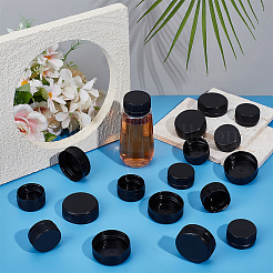 100個2種類のスタイルのプラスチックボトルキャップ  コラム  ブラック  32~40x15~16.5mm  内径：29.5~37.5mm  50個/スタイル&nbsp;KY-OC0001-56