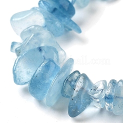 天然アクアマリンチップさざれビーズ連売り  5~14x4~10mm  穴：1mm  約39~40 CM&nbsp;G-E271-96