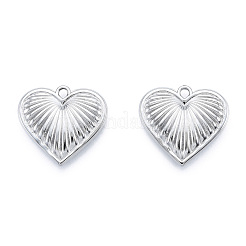 変色しない201ステンレススチールペンダント  ハート  ステンレス鋼色  18.5x20.5x2.5mm  穴：1.8mm&nbsp;STAS-N098-239P