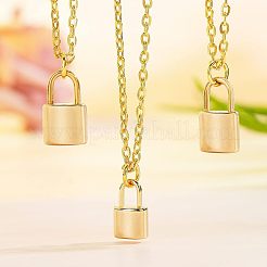 304ステンレススチールチャーム  南京錠  ゴールドカラー  12.5~15.5x7.5~9.5x4.5~5mm  穴：3x4.5mm  12個/箱&nbsp;STAS-NB0001-43G
