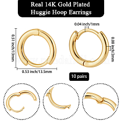 10 Pairs Brass Huggie Hoop Earrings&nbsp;EJEW-BBC0002-21