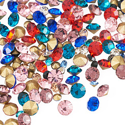 Pointed Back Glass Rhinestone Cabochons&nbsp;RGLA-YS0001-04B
