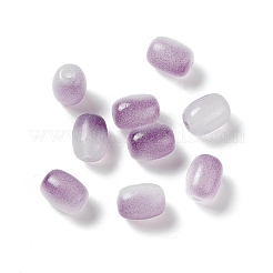 不透明なガラスビーズ  バレル  ミディアム蘭  10x8mm  穴：1.6mm&nbsp;GLAA-F117-06F