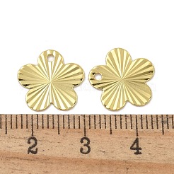 ラックメッキ真鍮チャーム  長持ちメッキ  鉛フリー＆カドミウムフリー  18KGP本金メッキ  花  13x13x0.5mm  穴：1.4mm&nbsp;KK-G515-51D-G
