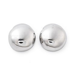 304ステンレススチールビーズ  フラットラウンド  ステンレス鋼色  19x17.5x8mm  穴：2.5mm&nbsp;STAS-M111-23P