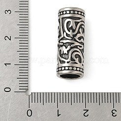 304ステンレスチューブビーズ  アンティークシルバー  25x10mm  穴：7.3mm&nbsp;STAS-Z147-12AS-01