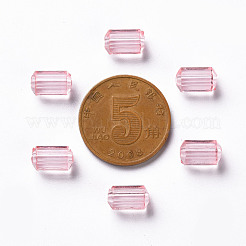 透明なアクリルビーズ  多面カット  ポリゴン  ピンク  9x5mm  穴：1.8mm  約3496個/500g&nbsp;TACR-S154-27B-26