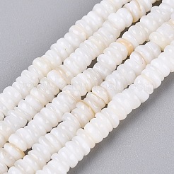 天然淡水シェルビーズ連売り  ヒシビーズ  染め  ディスク  ミックスカラー  3~4x0.5~2.5mm  穴：0.5mm  約248~261個/連  14.57~15.35インチ（37~39cm）&nbsp;SHEL-Q028-01