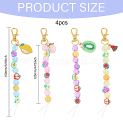 Fruit Polymer Clay & Acrylic & Alloy Enamel Locking Stitch Marker&nbsp;HJEW-CA00012