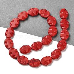 合成ハウライトビーズ連売り  染め  オーバル  ファイヤーブリック  20x15x5.5mm  穴：1.4mm  約190個/500g&nbsp;TURQ-F018-09