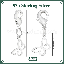 4Pcs 925 Sterling Silver Pendant Decorations&nbsp;HJEW-PH02566