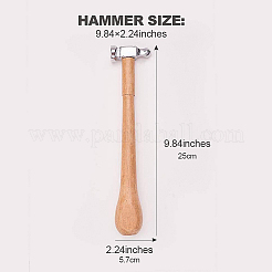 炭素鋼の追跡ハンマー  木製ハンドル付き  バリーウッド  25x5.7cm&nbsp;TOOL-WH0072-03