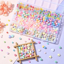 DIY アクリルビーズブレスレット作成キット  ミックスカラー  6~10.5x0.6~11.5x0.6~8mm  穴：1~2mm&nbsp;DIY-YW0011-14