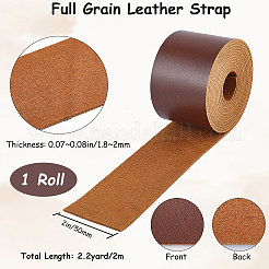 2M Flat AB Grade Cowhide Leather Cord&nbsp;AJEW-WH0479-73C-04
