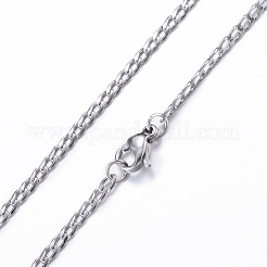 Tarnish Resistant 304 Stainless Steel Curb Chain Necklaces&nbsp;LS-NJEW-P147-05P