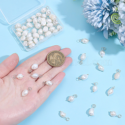 50Pcs Grade B Natural Cultured Freshwater Pearl Rice Charms&nbsp;PEAR-ME0001-04S