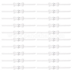 鉄製蝶結びバックル200個  照明器具リンク  Diy シャンデリアクリスタル交換用つらら部分  銀  33x1~4x1.3mm&nbsp;IFIN-TA0001-72S