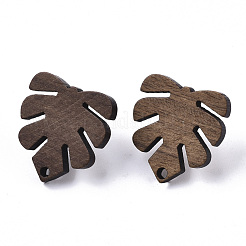 Tropical Theme Walnut Wood Stud Earring Findings&nbsp;MAK-N033-001