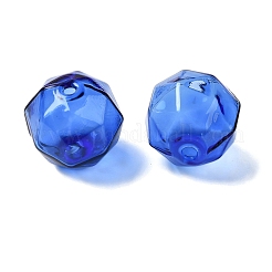 透明ガラスビーズ  多面カット  ラウンド  ブルー  16x15.5x17mm  穴：1.6mm&nbsp;X1-GLAA-A041-01B-07