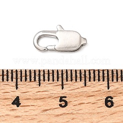 真鍮製の留め金  長持ちメッキ  ニッケルフリー  オーバル  プラチナメッキ  12x6x2.7mm  穴：1.2mm&nbsp;KK-D407-19P-E