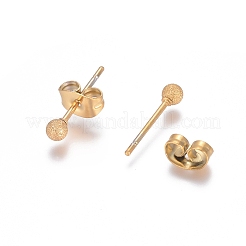 Ion Plating(IP) 304 Stainless Steel Stud Earrings&nbsp;EJEW-L215-58A-G