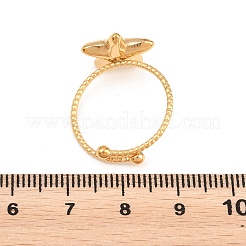 女性用304ステンレススチールカフオープンリング  スター  ゴールドカラー  usサイズ7 1/4(17.5mm)&nbsp;RJEW-A096-01G
