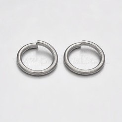 真鍮製オープンタイプ丸カン  ラウンド  プラチナ  18ゲージ  8x1mm  内径：6mm  約3570個/500g&nbsp;KK-E647-06P-8mm