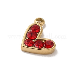 Golden Tone 304 Stainless Steel Rhinestone Charms&nbsp;STAS-L025-005G-06