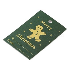 長方形の紙のギフトタグ  クリスマスのために  グリーン  ジンジャーブレッドマン  6x4x0.02cm&nbsp;CDIS-F008-01G