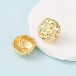 テクスチャ加工された丸い真鍮のスタッドピアス  18KGP本金メッキ  18x18mm&nbsp;EJEW-D346-05G