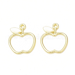 Rack Plating Alloy Apple Open Back Bezel Pendants&nbsp;FIND-G052-48LG