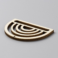 扇形中空の未完成の木のペンダント  DIYイヤリング用  古いレース  2.75x4x0.2cm  穴：1mm&nbsp;DIY-WH0488-11D