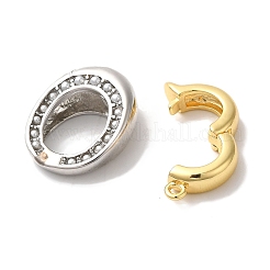 Oval Rack Plating Brass Fold Over Clasps&nbsp;KK-A225-03A-P