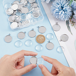 62Pcs DIY Half Round Pendant Making Kits&nbsp;STAS-UN0021-32P