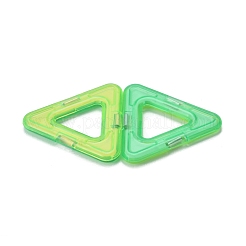 DIYプラスチック磁気ビルディングブロック  3dビルディングブロック建設プレイボード  おもちゃのギフトアクセサリーを作る子供たちのために  三角形  ランダム単色またはランダム混色  48.5x53x6mm&nbsp;DIY-L046-03