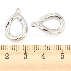 変色しない304ステンレススチールペンダント  ティアドロップチャーム  ステンレス鋼色  19x13x3mm  穴：1.2mm&nbsp;STAS-I202-21P