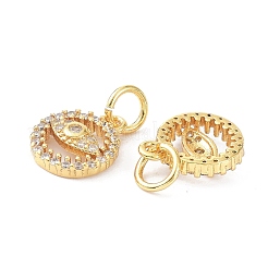 Brass Cubic Zirconia Charms&nbsp;ZIRC-C022-11G