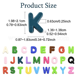 52個26スタイル不透明アクリルヨーロピアンビーズ  大穴ビーズ  文字az  a～zの文字  19.8~21x8.7~18.3x13.6~13.8mm  穴：6.3mm  2個/スタイル&nbsp;OACR-YW0004-13