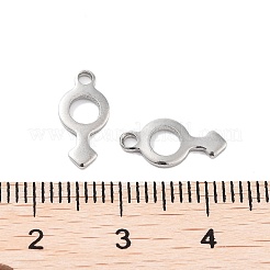 変色しない304ステンレススチールチャーム  男性サインチャーム  ステンレス鋼色  12.5x6x1mm  穴：1.4mm&nbsp;STAS-K274-03P
