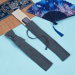 布製中国扇子収納バッグ2個  防塵ハンディファンカバー  長方形  ダークスレートグレー  31.3x5.9x0.65cm&nbsp;ABAG-CY0001-07B