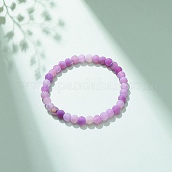 Natural Weathered Agate(Dyed) Round Beaded Stretch Bracelet&nbsp;BJEW-JB08363-01