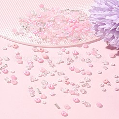 ガラスシードビーズ2セット  混合図形  DIY ネックレス ブレスレット アクセサリー  ピンク  2.5~7.5x2~4.5x2~4.5mm  穴：0.8~1.4mm&nbsp;DIY-FS0008-27C