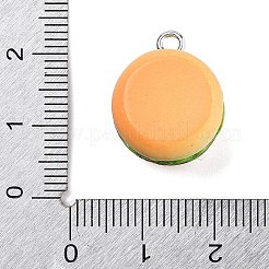 樹脂チャーム  プラチナ鉄ループ付き  ハンバーガー  ハンバーガー  18.5x15x13.5mm  穴：2mm&nbsp;RESI-Q002-05A
