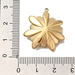 イオンプレーティング（IP）304ステンレススチールラインストーンペンダント  花  18KGP本金メッキ  クリスタル  26x23x4.5mm  穴：1.5mm&nbsp;STAS-P371-057B-G