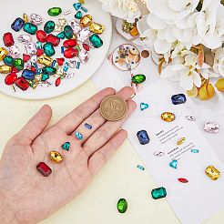 100Pcs 25 Styles Glass Rhinestone Cabochons&nbsp;GGLA-FH0001-03