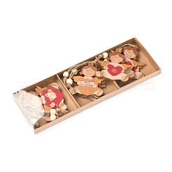 Christmas Theme Wood Big Pendant Decorations&nbsp;HJEW-F011-02