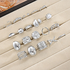 Alloy Cuff Open Rings Sets for Women&nbsp;WG801CE-01