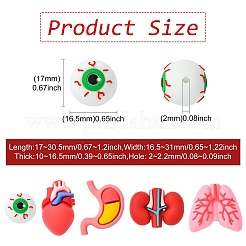 10Pcs 5 Styles Silicone Focal Beads&nbsp;SIL-CJ0003-23